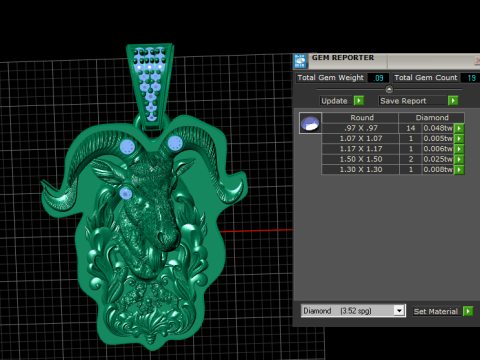 Altın Keçi Kolye 3D Yazdırılabilir Model 3D Baskı Modeli