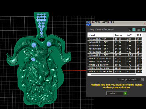 Altın Keçi Kolye 3D Yazdırılabilir Model 3D Baskı Modeli