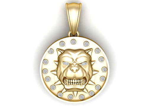 Golden Dog Pendant 3D Printable Model 3D Print Model