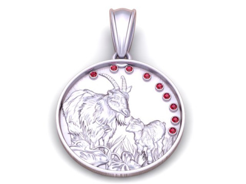 带婴儿吊坠的母山羊 3D 打印模型 3D 打印模型