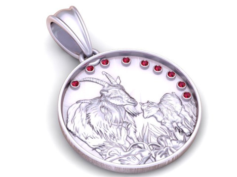 带婴儿吊坠的母山羊 3D 打印模型 3D 打印模型