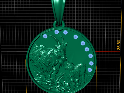 带婴儿吊坠的母山羊 3D 打印模型 3D 打印模型