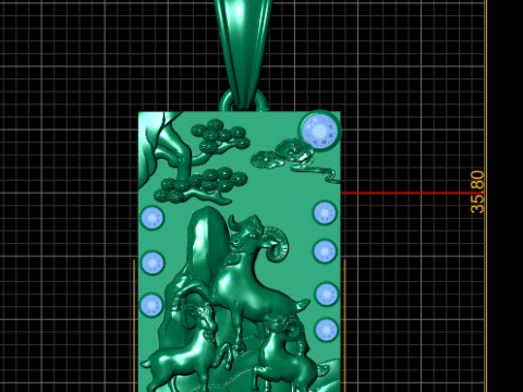 Golden Goat with Baby Pendant 3D Printable Model 3D Print Model