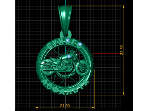 MODEL CETAK 3D LIONTIN BYKE EMAS Model Cetak 3D