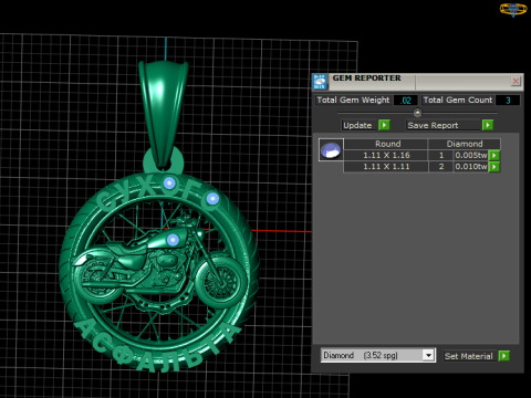 MODEL CETAK 3D LIONTIN BYKE EMAS Model Cetak 3D