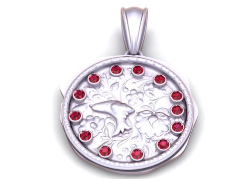 Pingente de flor de ouro com modelo para impressão 3D de golfinho Modelo de Impressão 3D