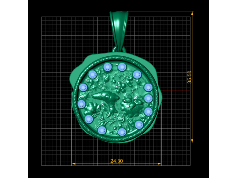 Pingente de flor de ouro com modelo para impressão 3D de golfinho Modelo de Impressão 3D