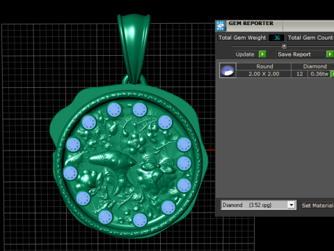 Pingente de flor de ouro com modelo para impressão 3D de golfinho Modelo de Impressão 3D