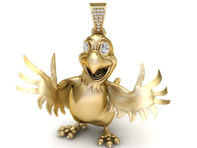 金鸡吊坠 3D 打印模型 3D 打印模型 .c4d .max .obj .3ds .fbx .stl .blend 