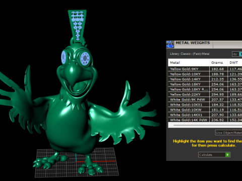 金鸡吊坠 3D 打印模型 3D 打印模型