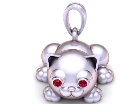 Golden Cat Pendant 3D Printable Model 3D Print Model