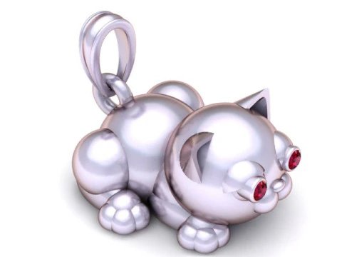 Golden Cat Pendant 3D Printable Model 3D Print Model