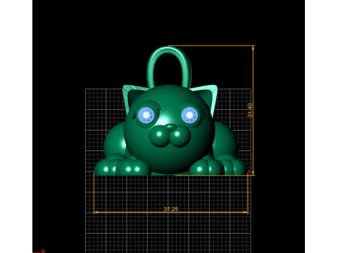 Golden Cat Pendant 3D Printable Model 3D Print Model