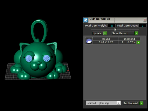 Golden Cat Pendant 3D Printable Model 3D Print Model