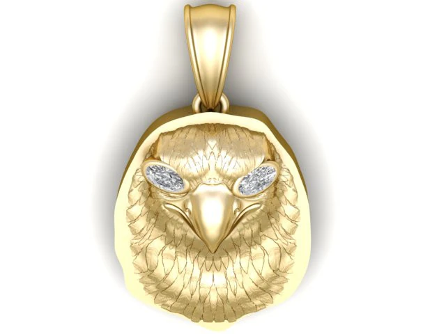 Golden Chicken Face Pendant 3D Printable Model 3D Print Model .c4d .max .obj .3ds .fbx .stl .blend 
