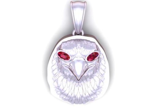 Modello stampabile 3D con ciondolo faccia di pollo dorato Modello di stampa 3D