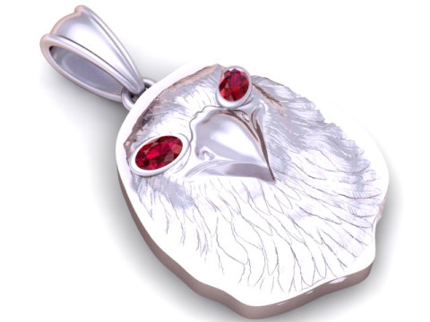 Modello stampabile 3D con ciondolo faccia di pollo dorato Modello di stampa 3D