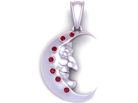 Golden Moon Pendant 3D Printable Model 3D Print Model