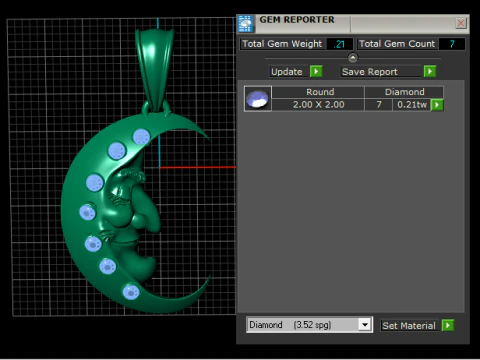 Golden Moon Pendant 3D Printable Model 3D Print Model