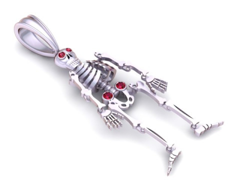 Gouden skelet hanger 3D printbaar model 3D printmodel