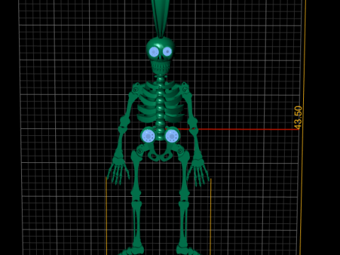 Gouden skelet hanger 3D printbaar model 3D printmodel