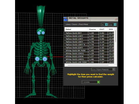 Golden Skeleton Pendant 3D Printable Model 3D Print Model
