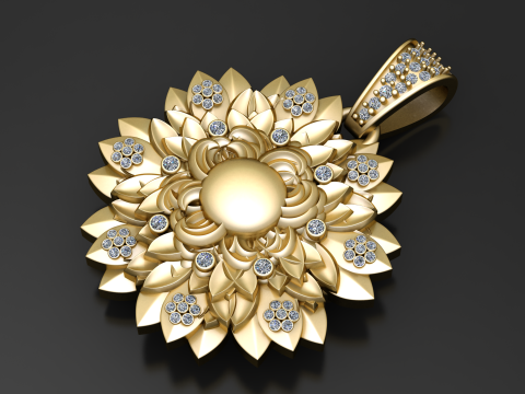 向日葵吊坠 3D 打印模型 3D 打印模型