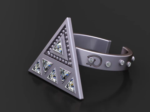 Triangle Shape Ring 3D Printable Model 3D Print Model