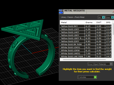 Model Cetak 3D Cincin Bentuk Segitiga Model Cetak 3D