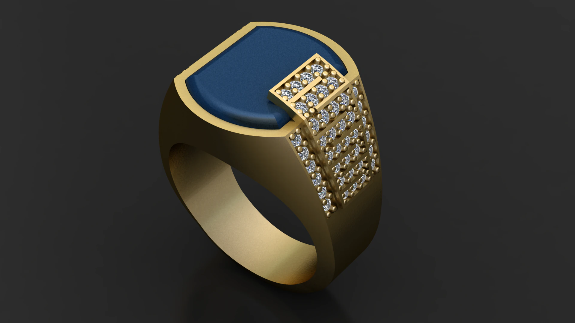 Modern Blue Gemstone Ring 3D Printable Model 3D Print Model .c4d .max .obj .3ds .fbx .stl .blend