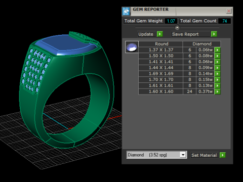 आधुनिक नीले रत्न की अंगूठी 3डी प्रिंट करने योग्य मॉडल 3D प्रिंट मॉडल