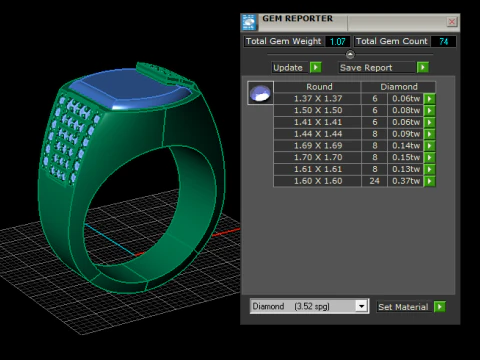 Modern Blue Gemstone Ring 3D Printable Model 3D Print Model