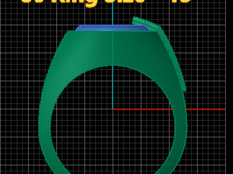 Modern Blue Gemstone Ring 3D Printable Model 3D Print Model
