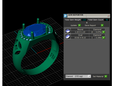 Mavi Topaz Erkek Yüzüğü 3D Yazdırılabilir Model 3D Baskı Modeli