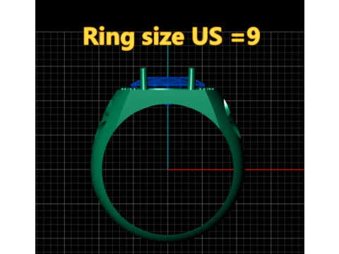 Blue Topaz Men Ring 3D Printable Model 3D Print Model