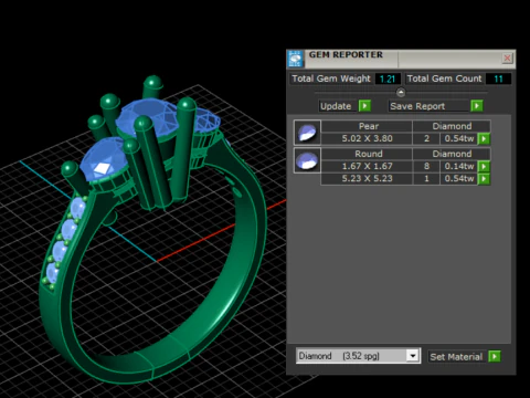 Accent Diamond Ring 3D Printable Model 3D Print Model