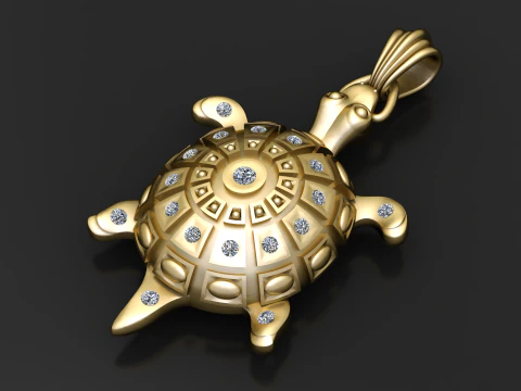 Turtle Animal Pendant 3D Printable Model 3D Print Model
