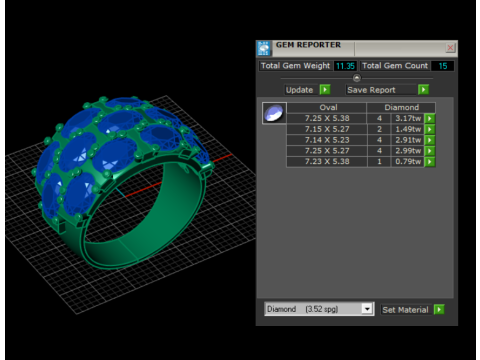3D-модель із золотим кільцем із кількома каменями для друку 3D Принт Модель