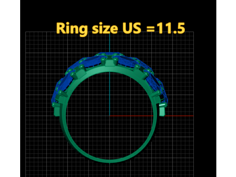 3D-модель із золотим кільцем із кількома каменями для друку 3D Принт Модель
