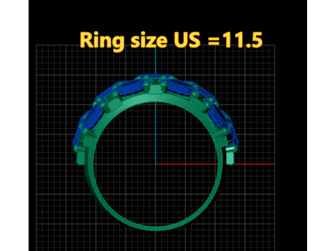 Multi Stone Gold Ring 3D Printable Model 3D Print Model