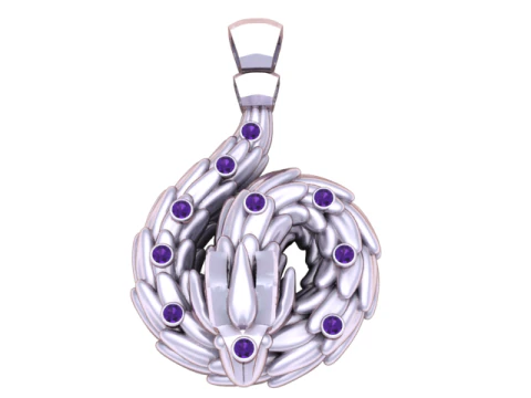 Golden Feather Coil Pendant 3D Printable Model 3D Print Model