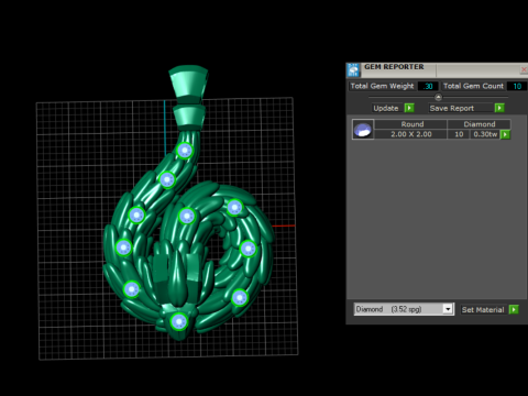 황금 깃털 코일 펜던트 3D 인쇄 가능한 모델 3D 프린트 모델