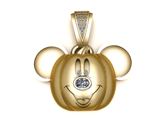 Mickey Pumpkin Pendant 3D Printable Model 3D Print Model .c4d .max .obj .3ds .fbx .stl .blend 