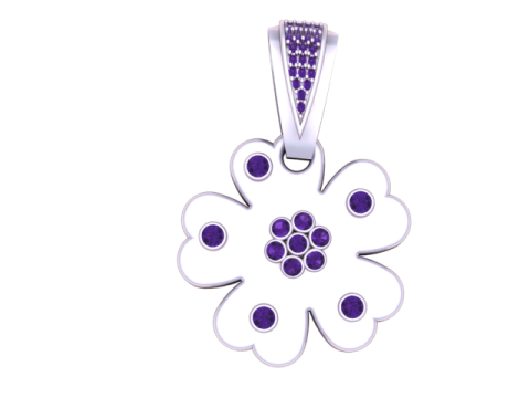 Diamond Flower Pendant 3D Printable Model 3D Print Model