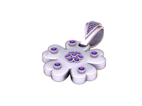 Diamond Flower Pendant 3D Printable Model 3D Print Model