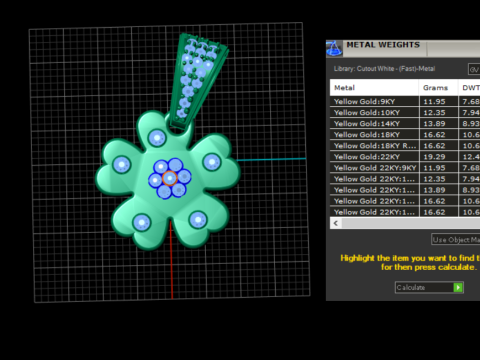 Diamond Flower Pendant 3D Printable Model 3D Print Model