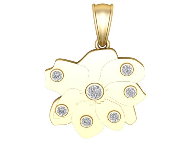 Golden Leaf Pendant 3D Printable Model 3D Print Model .c4d .max .obj .3ds .fbx .stl .blend