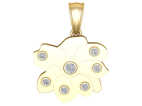 Modèle imprimable en 3D de pendentif feuille d'or Modèles 3D en vedette