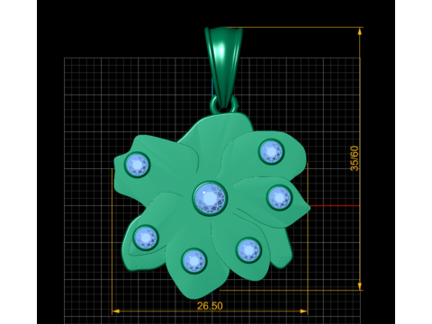 Altın Yaprak Kolye 3D Yazdırılabilir Model 3D Baskı Modeli