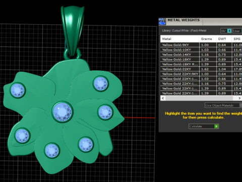 Golden Leaf Pendant 3D Printable Model 3D Print Model